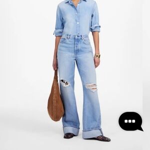 NWT Madewell Low-Slung Baggy Jeans - Light Blue